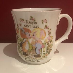 3/$40 Duchess “Kissin don’t last cookin’ do” mug
